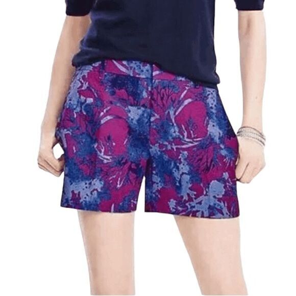 Banana Republic Purple Pink printed shorts abstract floral tie dye 8 medium - Picture 1 of 7